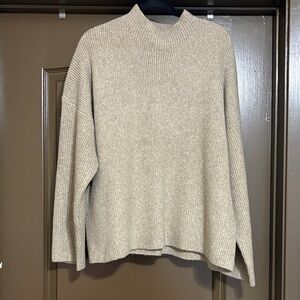 Cozy Crochet Knit Sweater in Beige